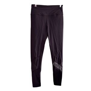 Victoria Sport Knockout Tight Leggings Black Mesh High Rise Small Activewear